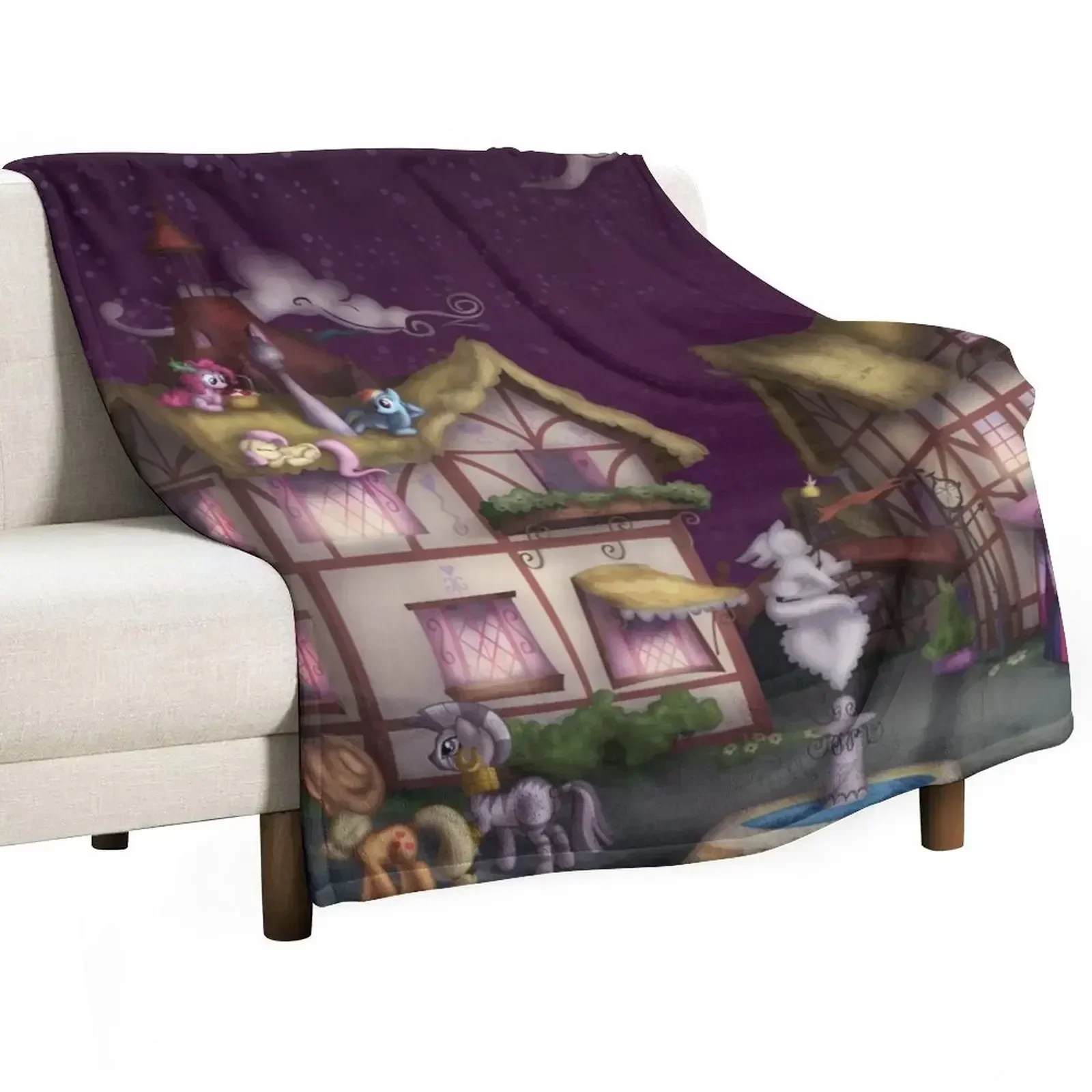 

Ponyville, Dusk Throw Blanket Decorative Sofa Camping Sofas Blankets