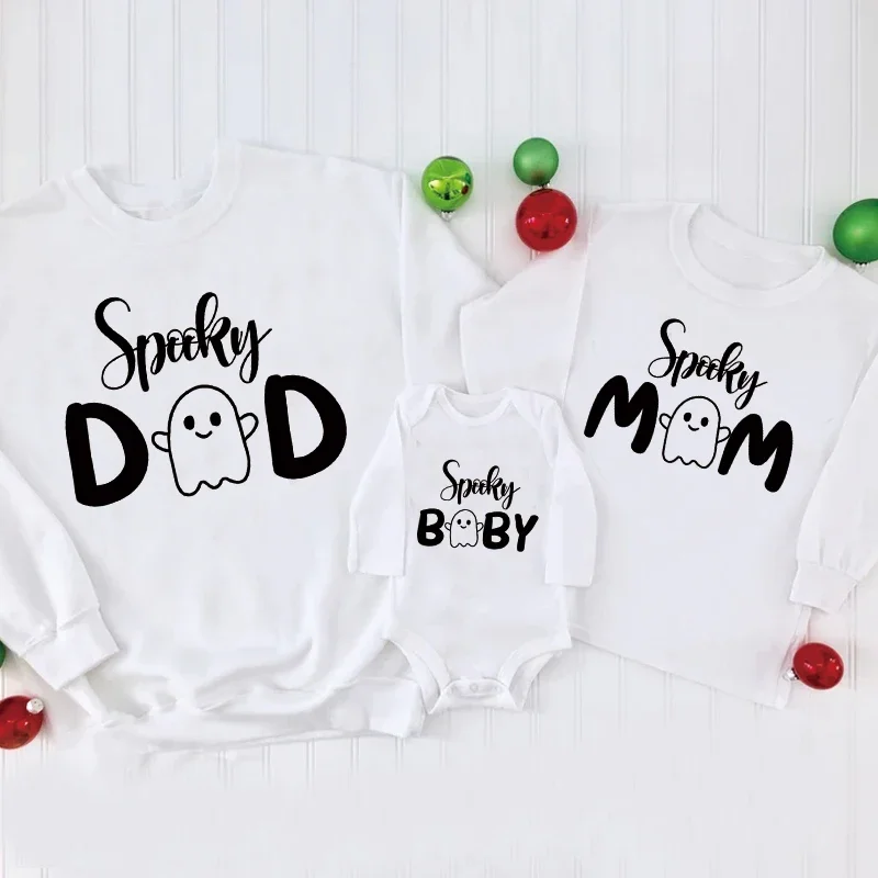 Family Sweatshirt Outfit Kids Halloween Pumpkin Print Long Sleeve Sweatshirt Pullover Tops Blouse Shirt Female Casual Hoodies