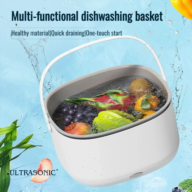 

Fruit And Vegetable Purifier Food Washing Basket Double Layers Cleaning Basket Wireless Kitchen Gadgets For Cleaning Tableware