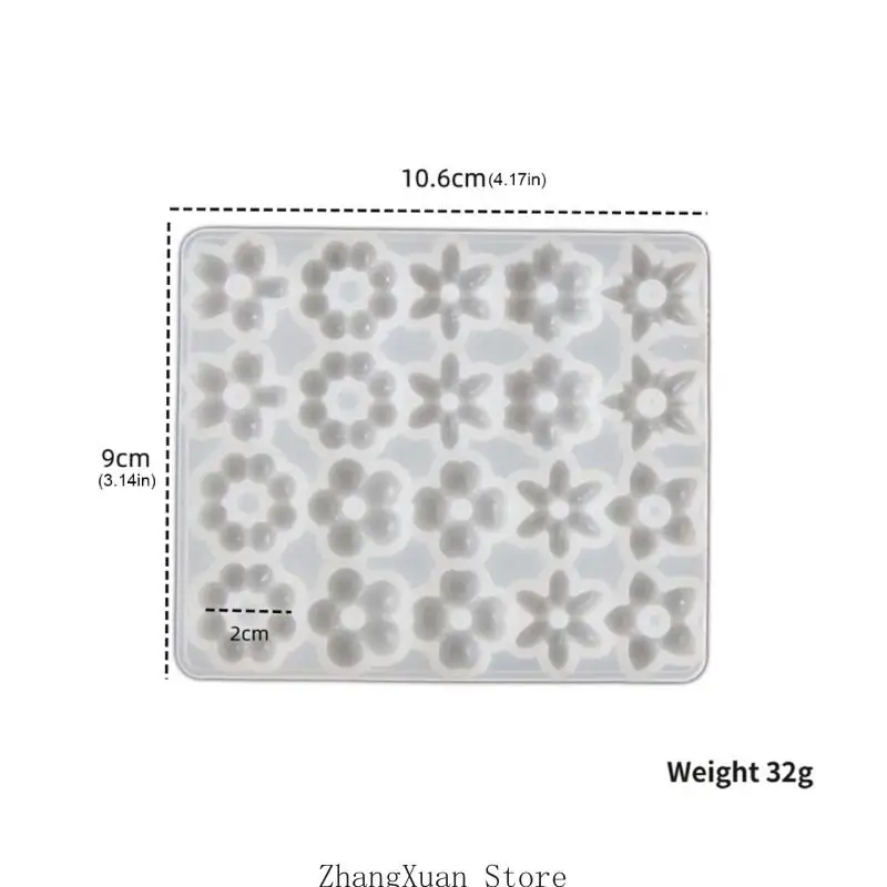 Fünf Blütenblätter-Designs, Formen aus Silikonmaterialien für die Herstellung einzigartiger Ohrringe, 3 x – Detail 6