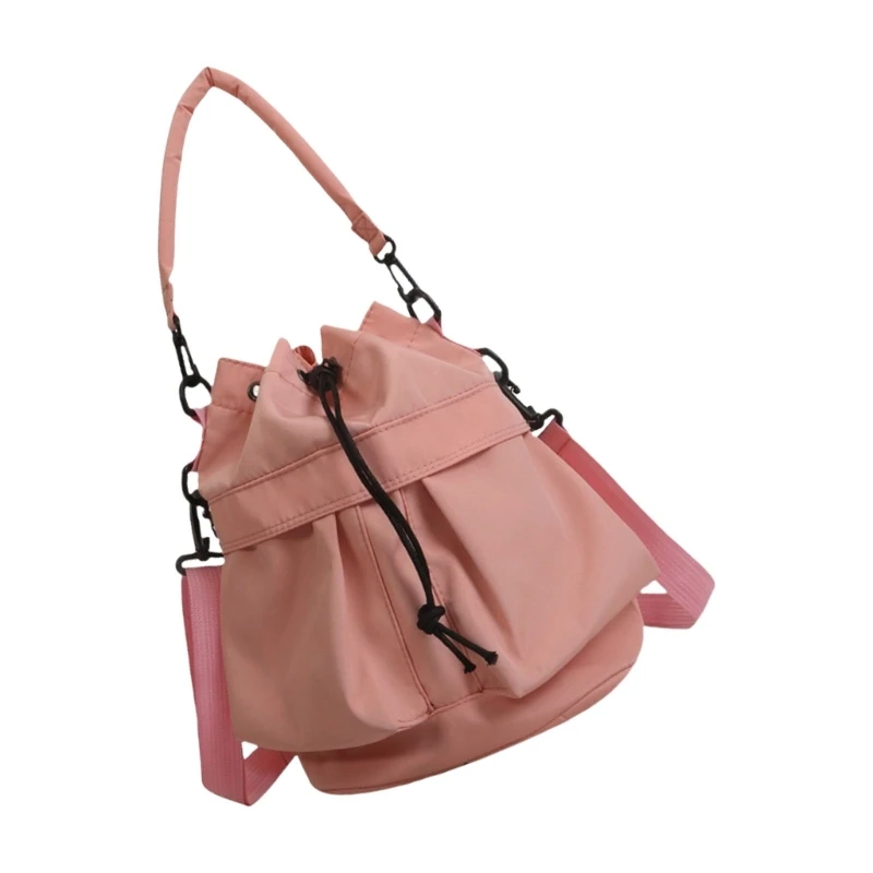 

E8FB Fashionable Women's Bucket Bag Oxfords Cloth Large Capacity Shoulder Bags Handbag