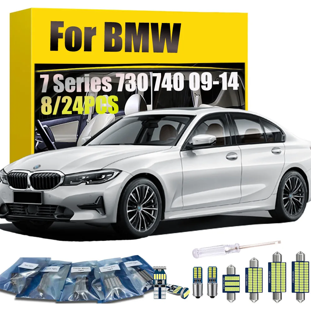 

8/24Pcs Car Interior dome Light for BMW 7 Series 740 730 2009 2010 2011 2012 2013 2014 bulb LED reading light Kit Accessories