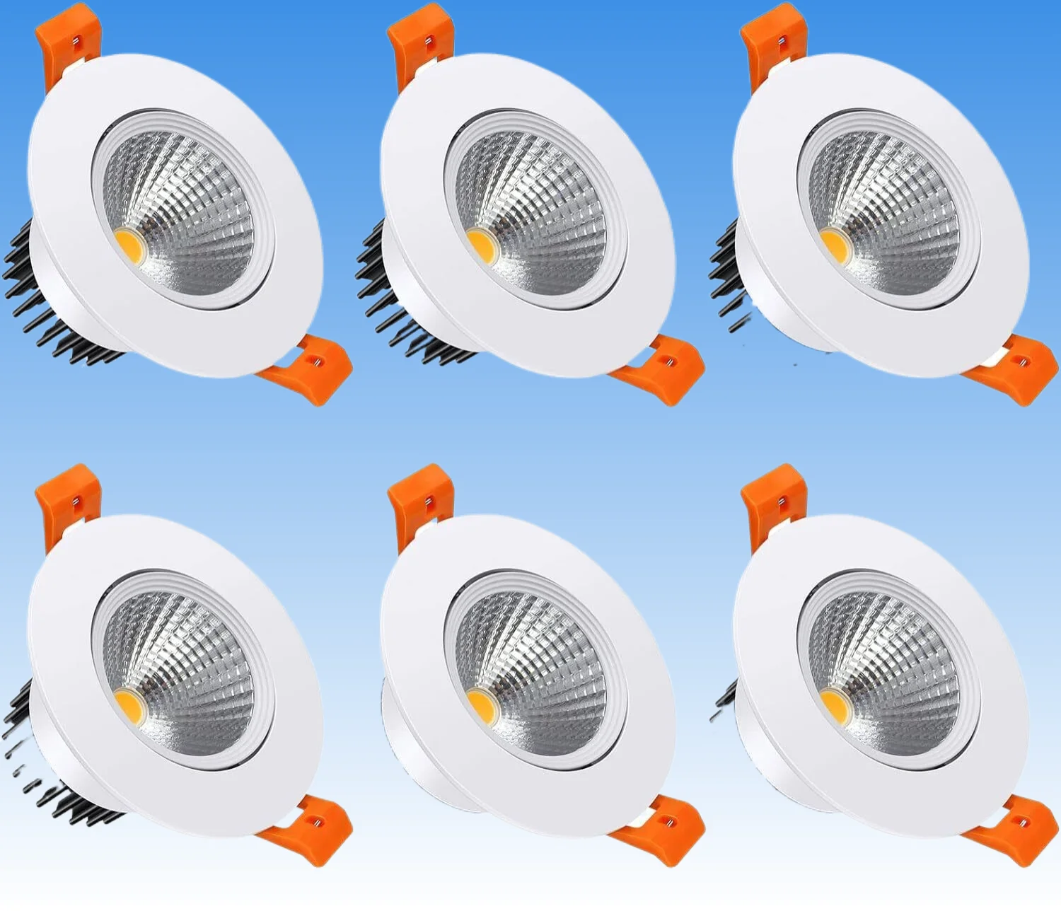 6Pcs 5W  100 Lumen/w Luce Bianco Caldo 3000K Faretti Led Da Incasso Per Cartongess