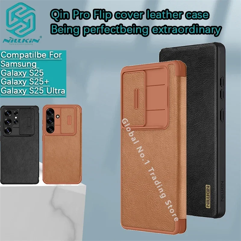 For Samsung Galaxy S25 Plus Case/S25 Ultra Flip/S25 Nillkin Qin Pro PU leather Flip cover Shockproof phone case protective cover
