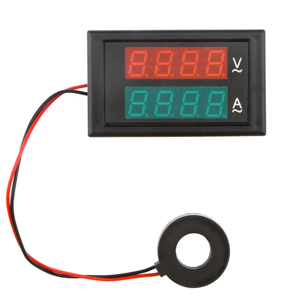 DL85-2042A 4 Digit AC Voltage Ammeter AC80-300V 0-100A Digital Double Display AC Voltage Ammeter Detector with 100A Transformer