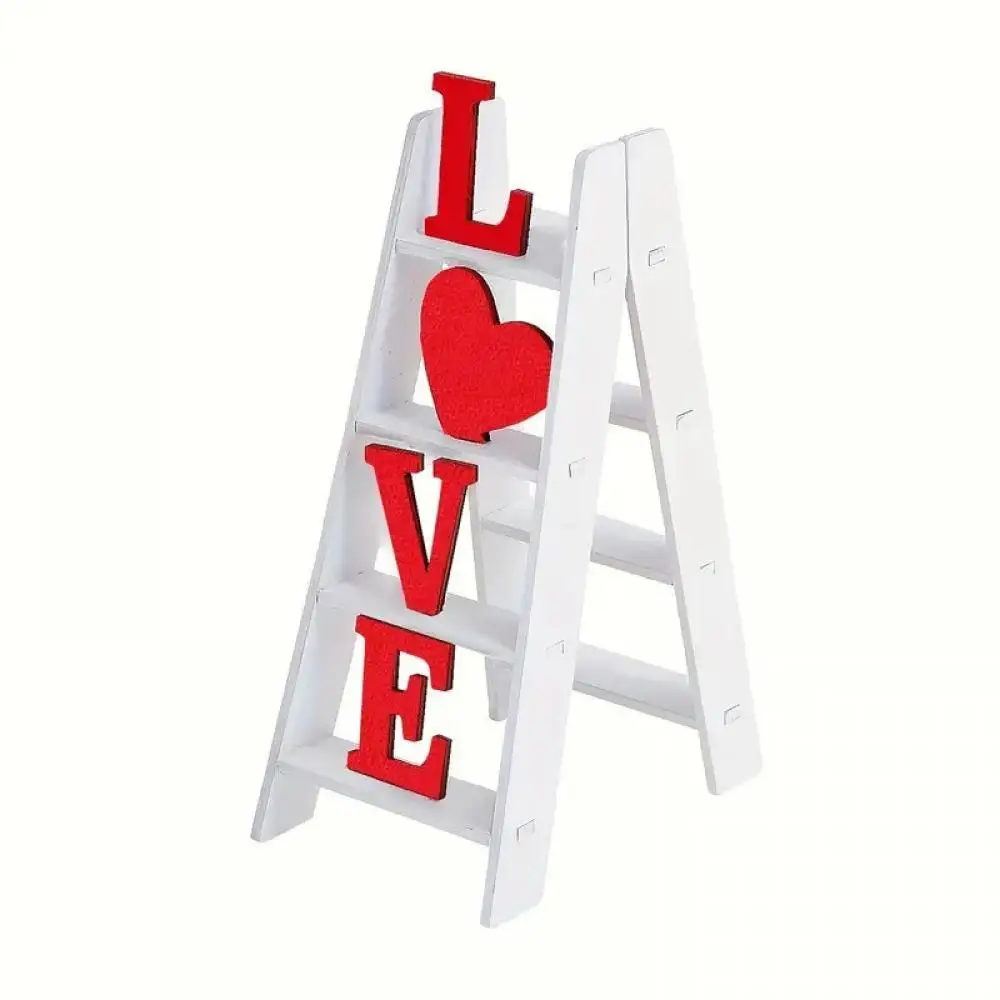 2025 New Valentine Wooden Ladder Tabletop Decoration