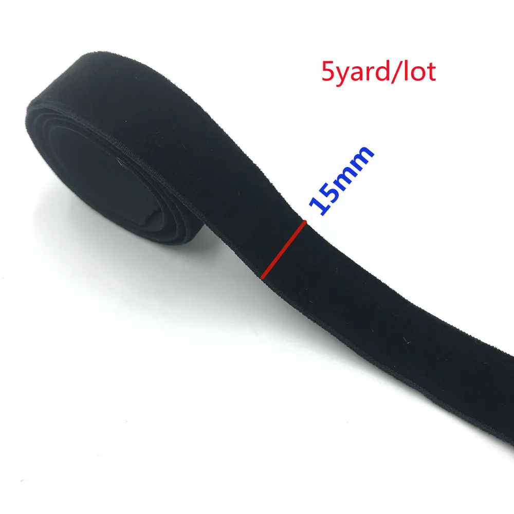 2 Yard 20mm 30mm 38mm 50mm Schwarzes Elastisches Samtband Einseitig Velours-Gurtband für Stirnbänder Bekleidung Nähzubehör – Detail 6