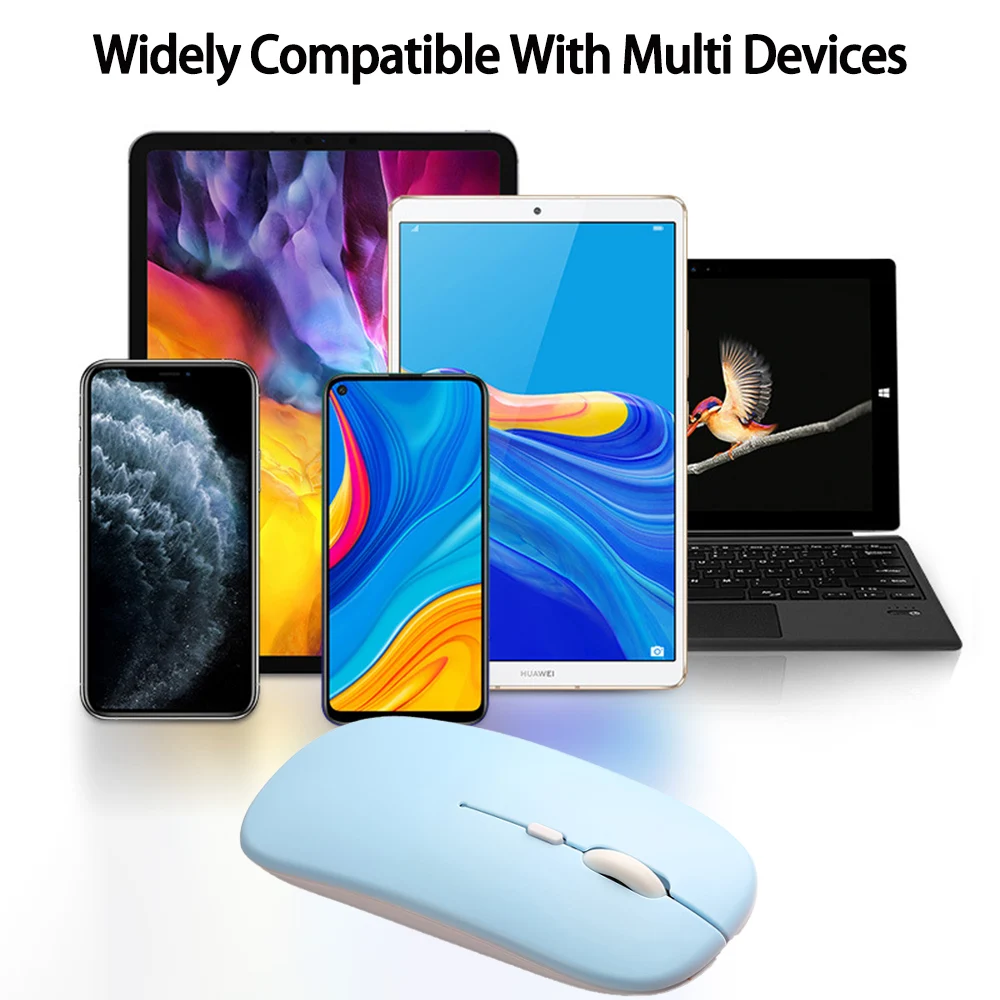 Mouse Gamer sem fio portátil, Compatível com Bluetooth, Ratos ergonômicos do escritório, apto para PC, computador, laptop, Macbook, Tablet