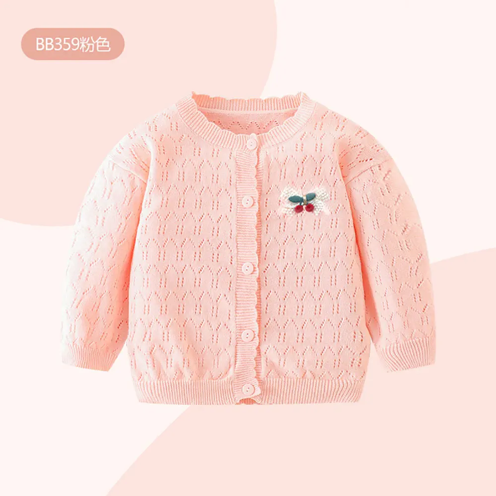 Spring summer newborn 6-9 month baby girls outfits thin knitted cardigan sweater jacket for girls infant cloth bow sweater coats