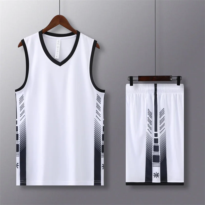 Brand basketball jerseys sleeveless vest five quarter pants set custom print number and name 7701Basketball uniform custom 153