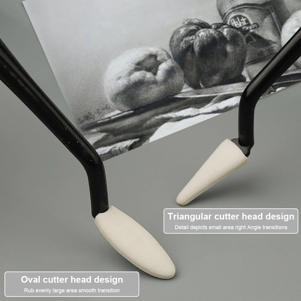 Juego de limpiaparabrisas profesional con cabezal de esponja para estudiante, utensilio de dibujo con 40 cabezales de esponja, recorte portátil, amasado, borrador, pintura de detalles, bocetos, 44 piezas