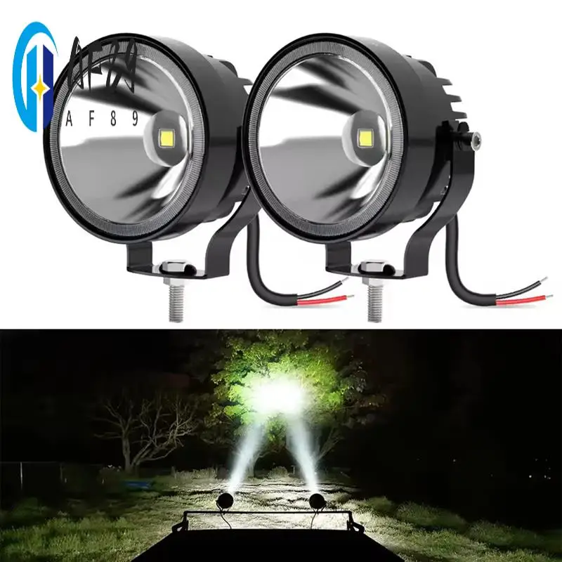 

AF89-2Pcs 4 Inch Led Work Light 4X4 Offroad 30W 14000Lm Super Bright White Round Fog Lights For Motorcycle ATV Boat
