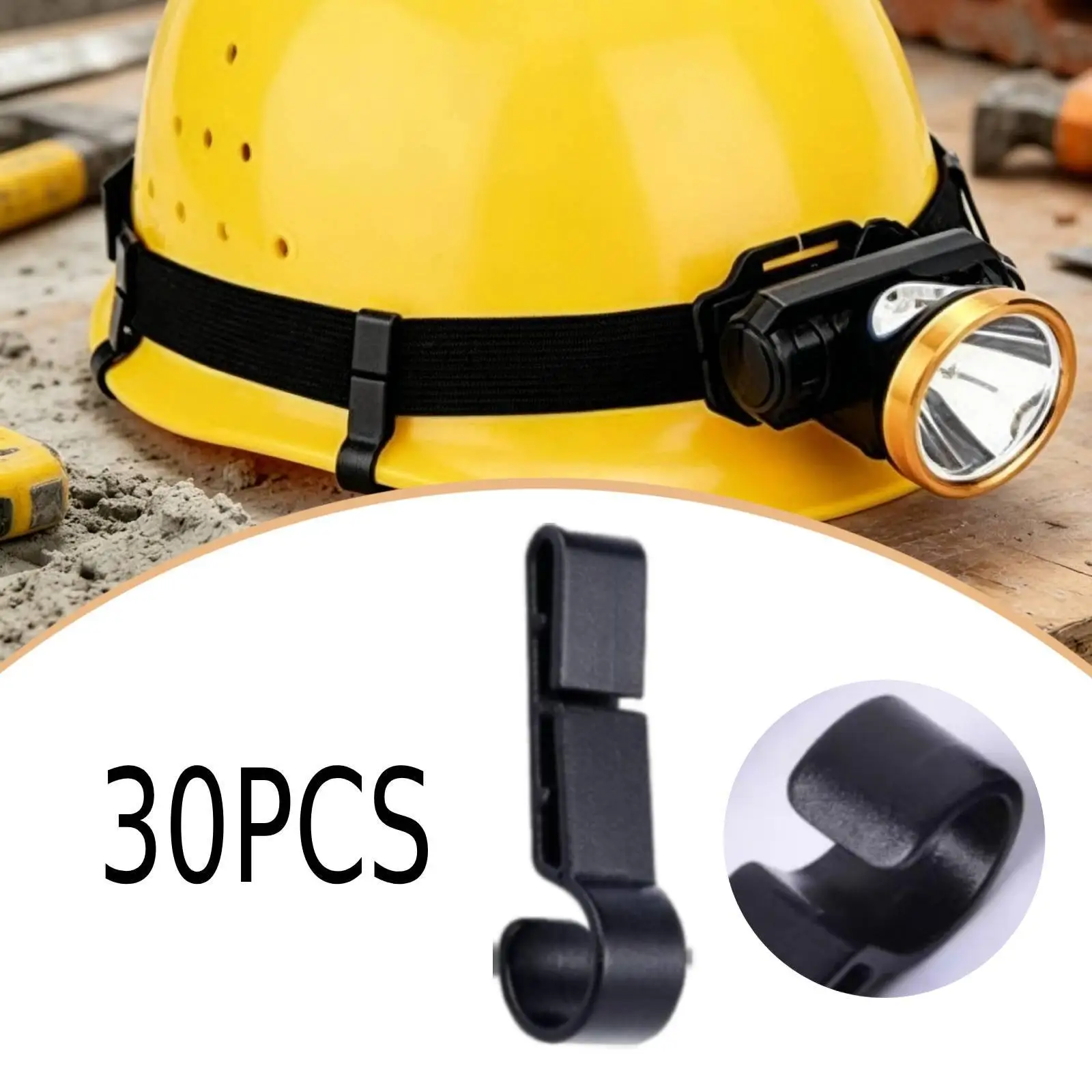 30 Pieces Helmet Clips for Head Light Headlight Hooks Outdoor Activities Non Slip Construction Practical Light Clips