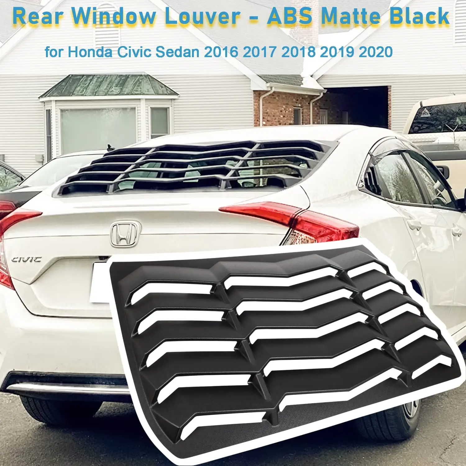 

Car Rear Window Louver Top Wing Spoiler Racing Style Windshield Sun Shade Blinds for Honda Civic Sedan 2016-2020 10th Gen Civic