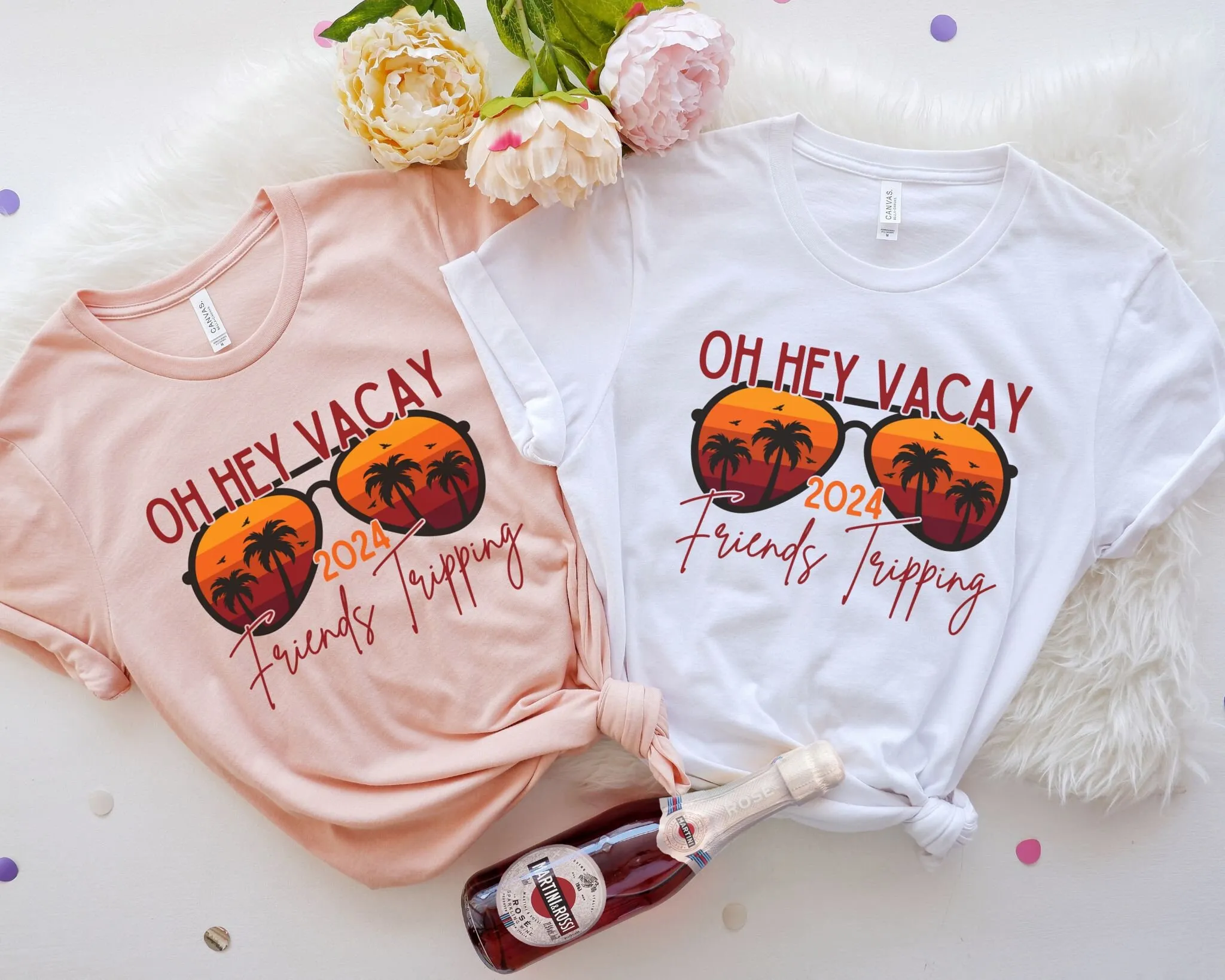 Oh Hey Vacay Friends Tripping Match Vacation T Shirt Trip Matching Group Cruise Girls