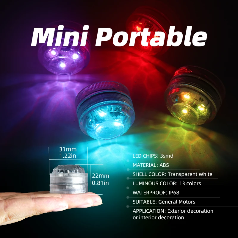 Wireless LED Car Interior Ambient Light with Remote Control 13 Colors Diamond Diving Light Auto Roof & Foot Atmosphere Lamp Deco