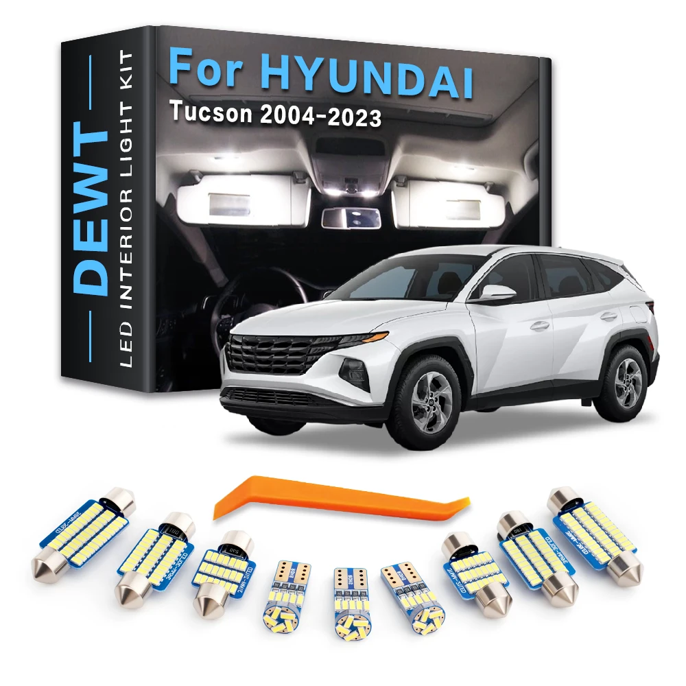 Car LED Interior Dome Light Kit For Hyundai Tucson JM LM TL NX4 2004 - 2024 2023 2022 2021 2020 2019 Sunvisor Trunk Bulb Canbus