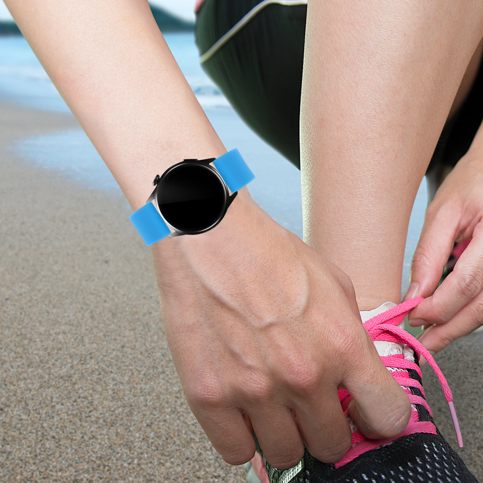 

Waterproof Watch Strap Replacement Silicone Band for Men Women Wristbands Unisex Sports Daily Use Adjustable Durable Comfortable