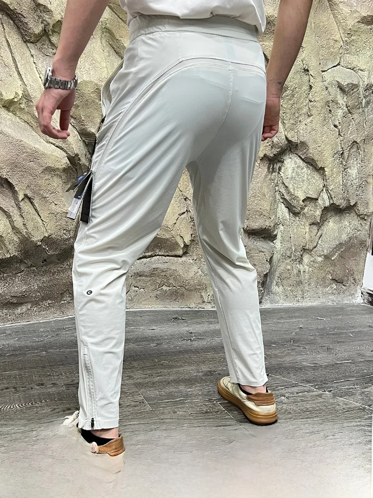 

Leavo Johnson Men's Summer Ultra-Thin Breathable Casual Pants Straight Leg Zipper mid Waist Youthful Spring Summer Faion