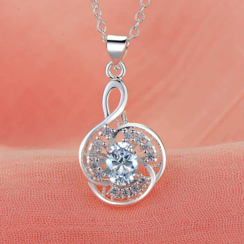 

Серебряное колье 925 пробы с цирконом для женщин, высококачественные свадебные и помолвочные украшения, модные подарки на праздники и вечеринки