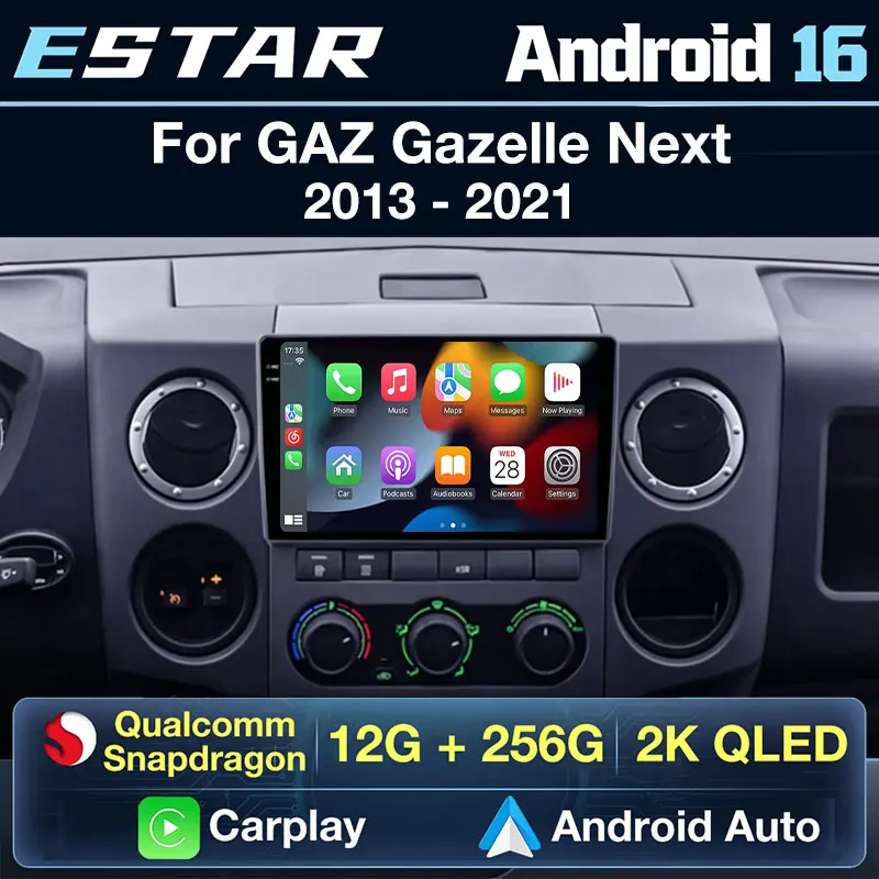 Android 16 For GAZ Gazelle Next 2013-2021 360 Camera Audio Multimedia QLED SWC 4G LTE Video Player Stereo BT Wireless Carplay