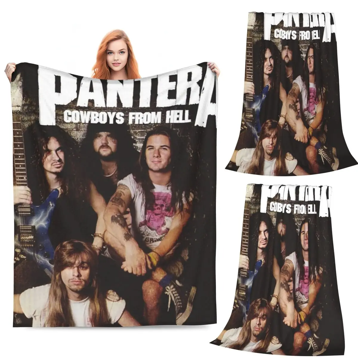 

US Pantera Band Dimebag Darrell Poster Blankets Fleece Sofa Throw Blanket Multi-function for Home Bedroom Travel Throws Quilt