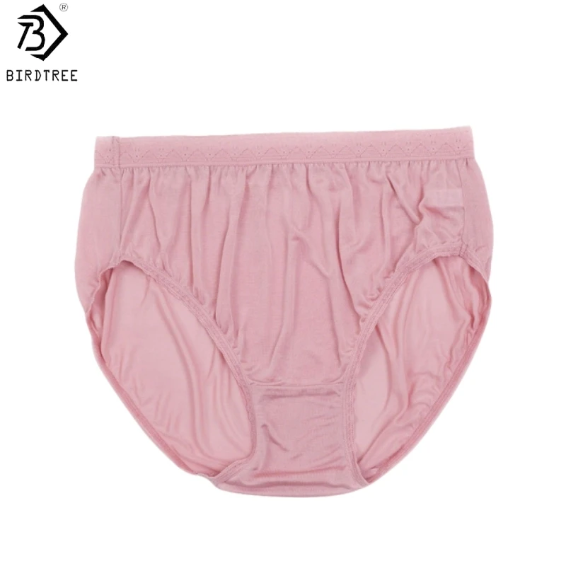 

Трусы-слипы Birdtree, 2 шт., размеры L-XXL, 100% натуральный шелк, женские, со средней посадкой, однотонные, дышащие, с кружевом, новинка весны 2026, A61023JF