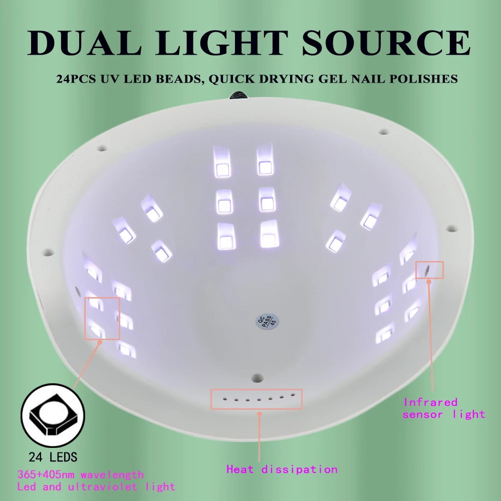 48W Draagbare Usb Nail Droger 24 Stuks Kralen Uv Led Nagellampen Uv Licht Voor Nagels Gel Polish Droogmachine Manicure Salon Tool