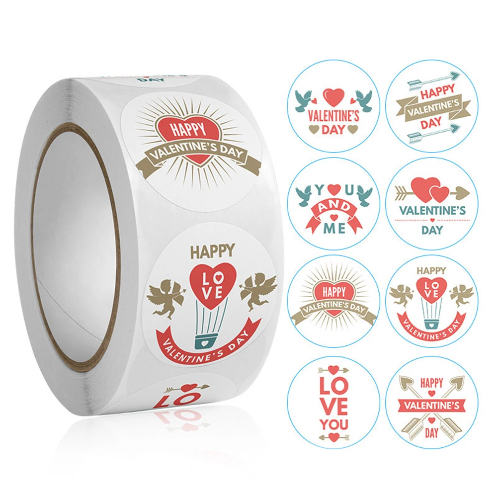 100-500pcs  Valentine's Day Love sticker 1inch Gift weddings decoration Self-adhesive labels