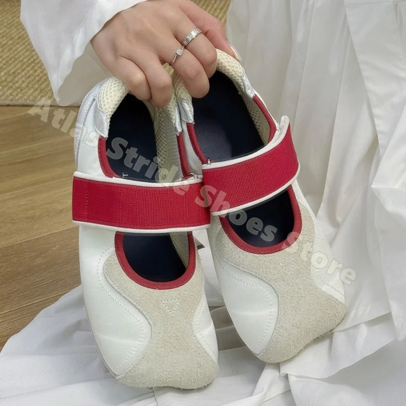 Mary Jane Adjustable Hook&Loop Soft Sole Lightweight Breathable Flat Sneakers Retro Comfortable Outdoor Daily Casual Women Shoes