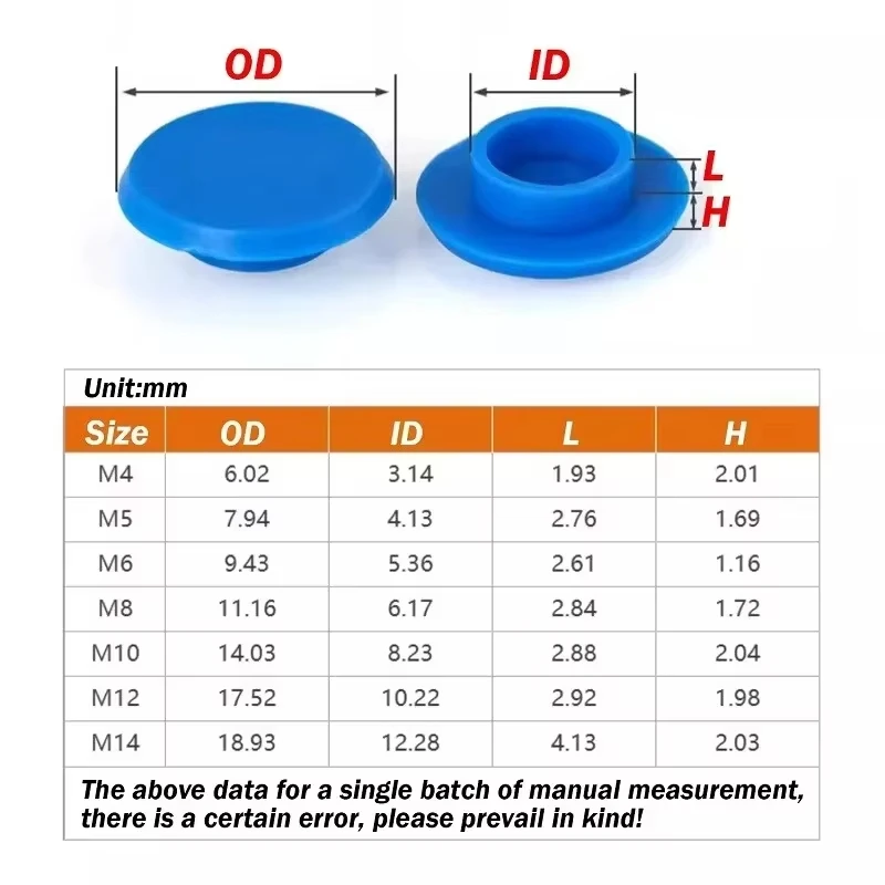 M3 M4 M5 M6 M8 M10 M12~M24 Hexagonal Hex Socket Screw Cover Cap Protector Dust Plug Waterproof Cover Protective Caps for Screw