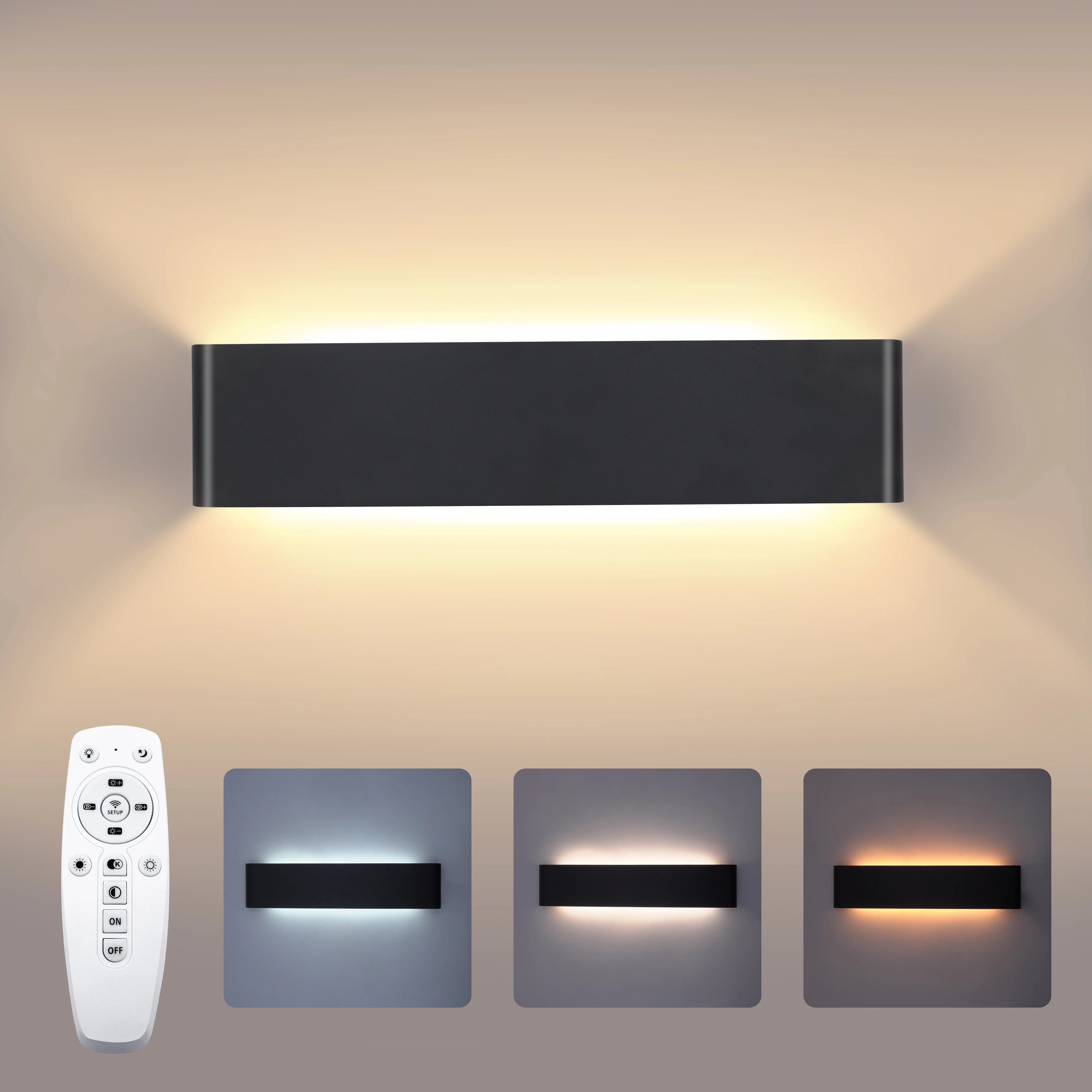 2.4G Remote Control Dimming Wall lamp LED 16W Wall Light Modern Wall Lamps Indoor Wall Lights Including LED Plate 110V-260V for