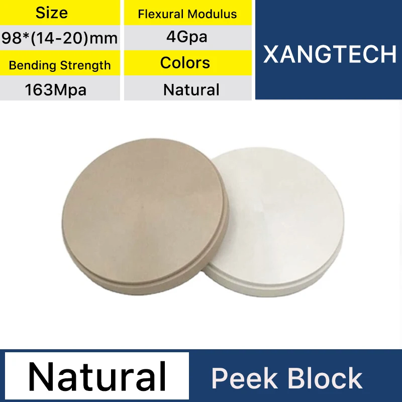 

XANGTECH Peek Block Discs CAD/CAM Natural Color Open System 98*(14-20)mm Dental Materials for Partial Denture