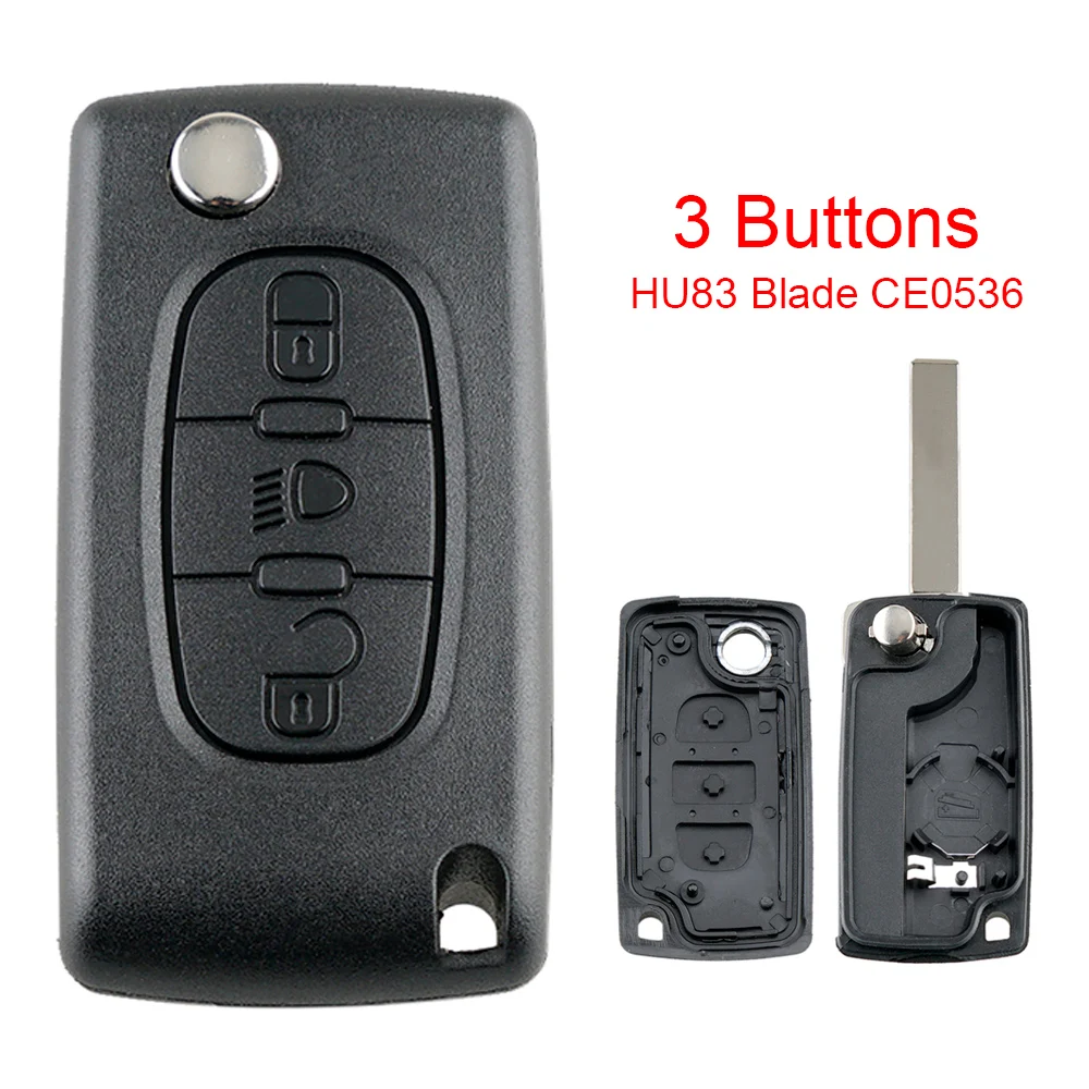 2 / 3 / 4 Buttons Remote Key Case Fit for Peugeot 207 307 308 407 607 807 Citroen C2 C3 C4 C5 C6 Flip Folding Car Key Shell