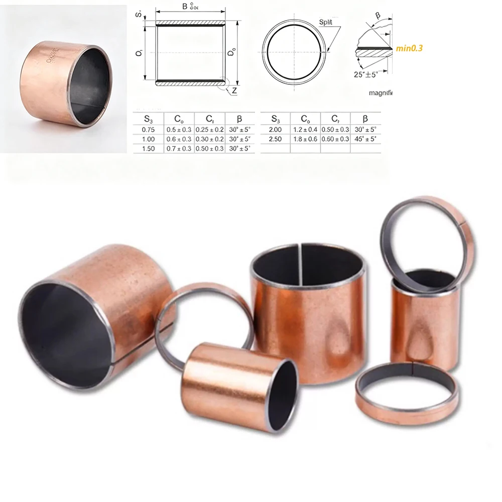 10-20Pcs SF-1 Composite Copper Sleeve Oil-free Self-lubricating Bearing ID 8 9 10 11 12mm Bushing Small Bushing