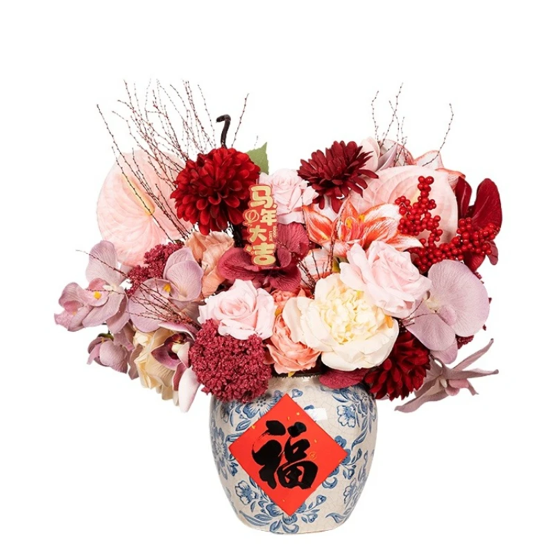 

New Chinese Phalaenopsis New Year's Eve flowers, festive hug buckets, lucky buckets, birthday wedding housewarming