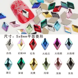 100pcs/pack 5*8mm diamond DIY Flat Back Nail Rhinestone Special Shaped Crystals Nail Art Stones 3D Personalized Decoration
