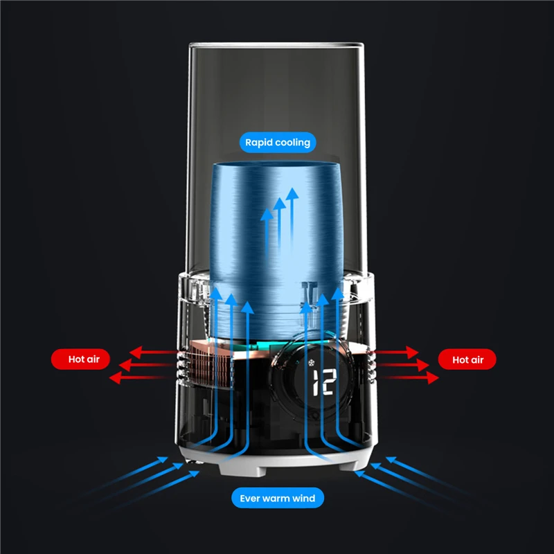 2 in 1 빠른 냉각 컵 히터 컵, 전기 쿨러 팝 캔, 음료, 커피 우유 워머, 음료 거치대 워머 머그 쿨러 컵
