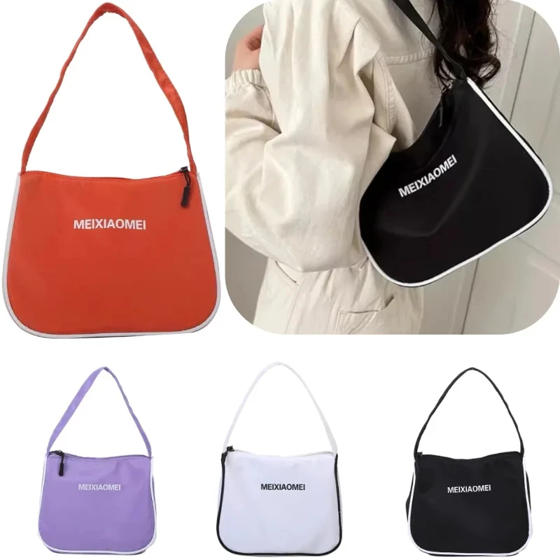 Женские простые сумки подмышками, дизайнерские сумки на плечо для женщин, модные однотонные женские маленькие сумки-хобо, оксфордские сумки, кошельки