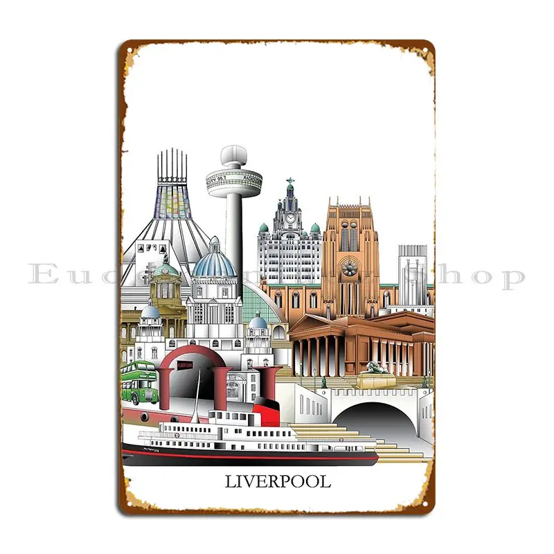 Liverpool City Uk Metal Signs Designer Wall Cave Designing Wall Pub Home Tin Sign Poster