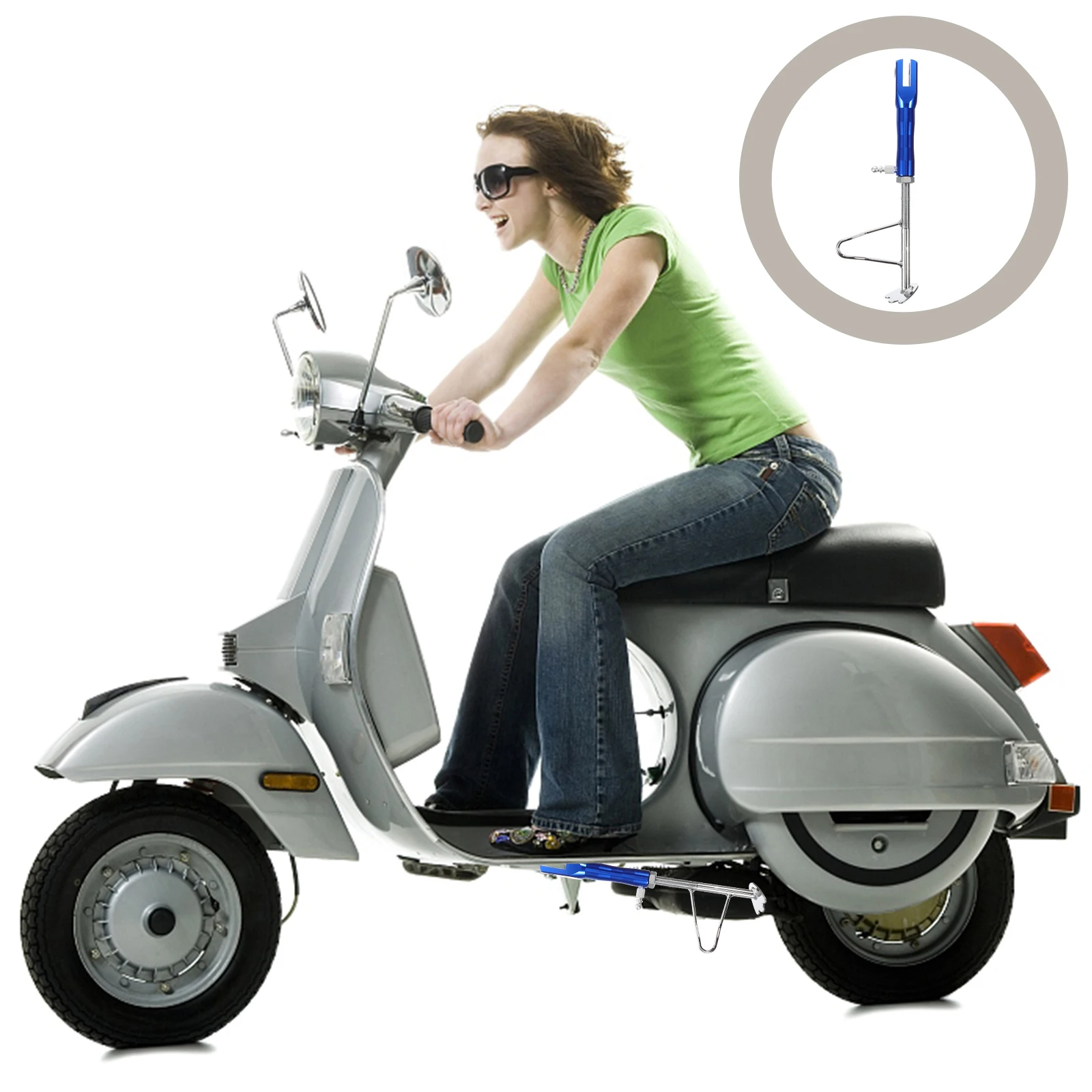 

Motorcycle Side Kickst Red Adjustable Stable St Electric Scooter Parts Aluminum Alloy Support Parking Aid Strong Grip Motorcycle