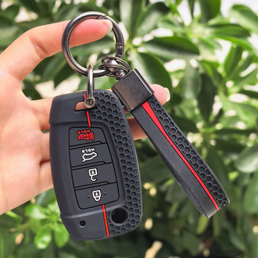 Car Flip Key Case Cover Shell Fob Holder for Hyundai Elantra Solaris Tucson I30 I35 I40 KONA Genesis Santa Fe Azera Accessories