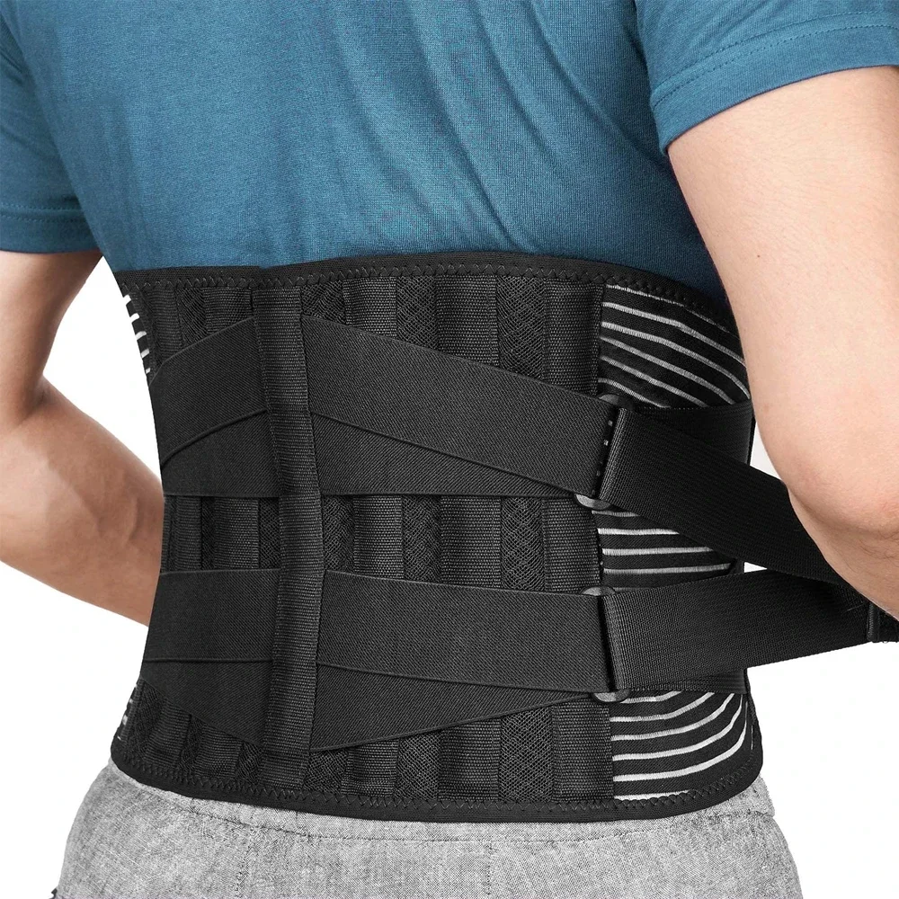 Untere Rückens tütze mit 6 Aufenthalten rutsch feste ortho pä dische Lordos stütze mit atmungsaktivem Taillen stütz gürtel zur Schmerz linderung im Fitness studio