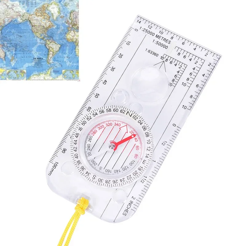 Competition Orienteering Compass Car Camping Hiking Pointing Guide Transparent Luminous Scale Compass Map Ruler