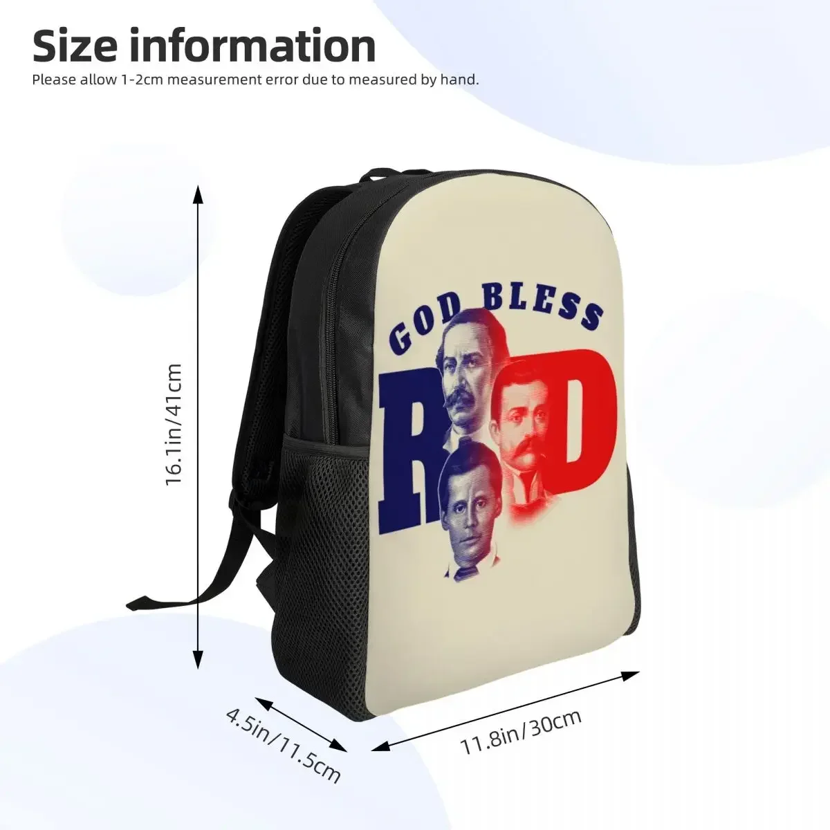 남성 여성을위한 맞춤형 도미니카 공화국 배낭 방수 학교 대학 가방 인쇄 Bookbag