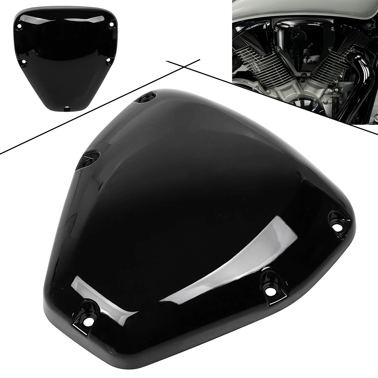 Крышка бокового воздухозаборника (глушитель) для мотоциклов Honda VTX1300 VTX1800 2003-2008, глянцевая черная, с ABS-пластиком, аксессуар для тюнинга
