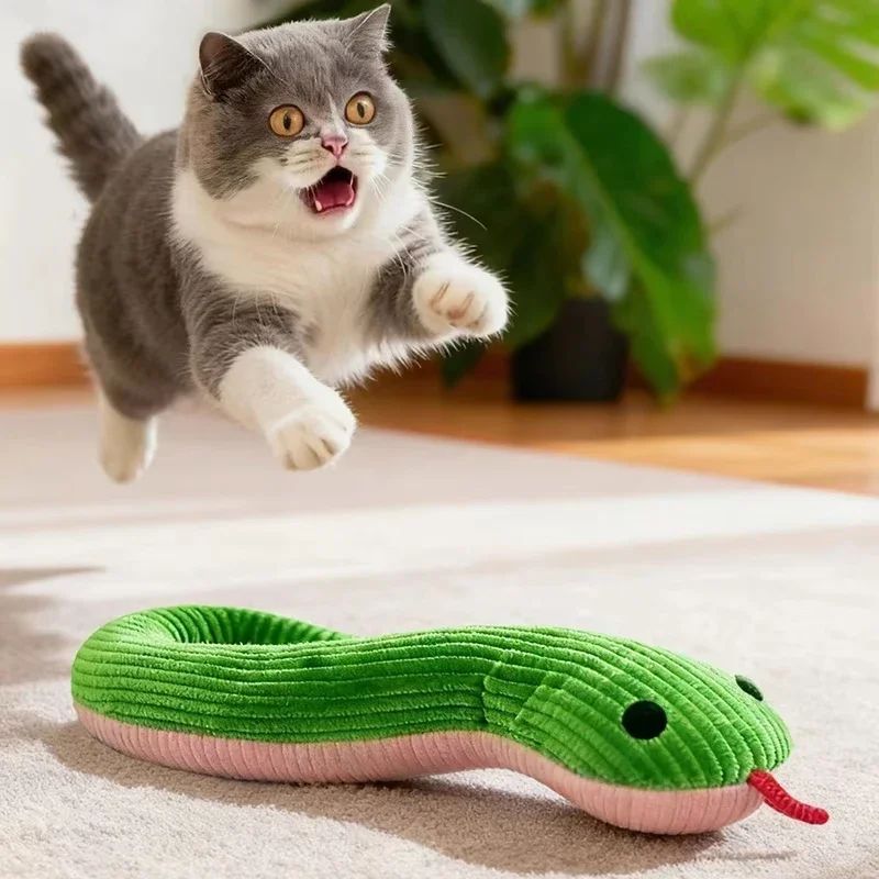 Plush Snake Built‑in Crinkle Paper Squeaky Interactive Chew Tear‑resistant Bite Relieve Boredom Teeth For Dogs Daily Playtime - view 2