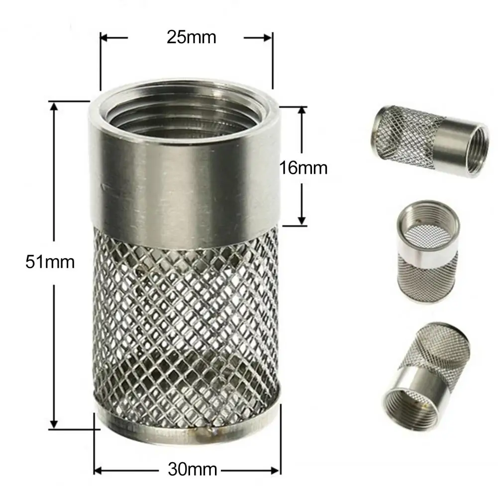 Durable Water Inlet Filter Stainless Steel Inlet Suction Strainer Garden Hose Intake Filter Mesh Easy Install Irrigation Water