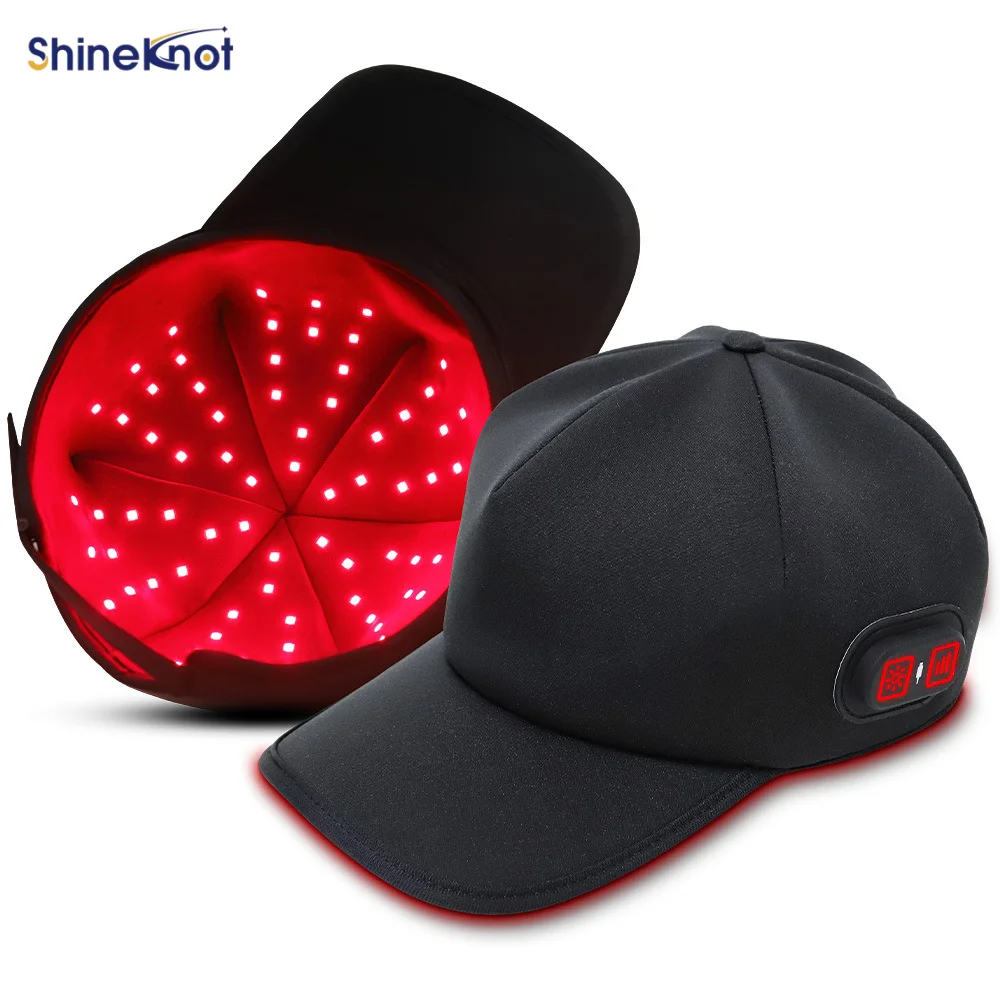 SHINEKNOT Cordless LED Red Light Hair Growth Cap 660nm850nm Rechargeable Infrared Hair Scalp Therapy Cap 3-Level Infrared Pulses