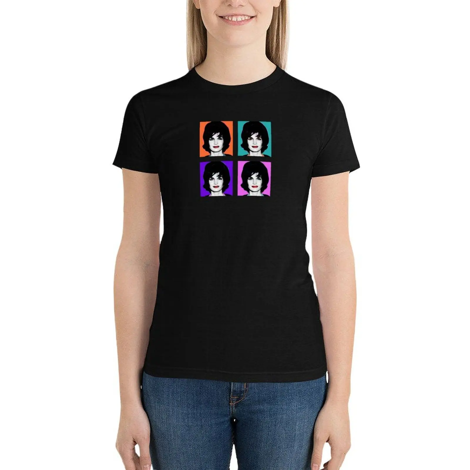 

Jackie Kennedy portraits in modern pop-art style (1960s) T-Shirt kawaii clothes funnys T-shirt Women